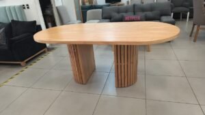 Mesa Ovalo- Estructura Madera Paraiso Macizo